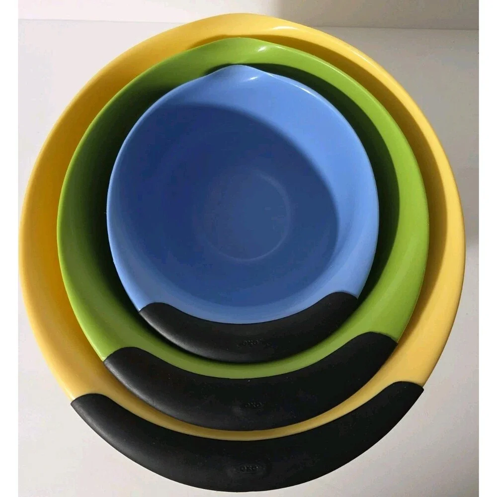 ​OXO Good Grip 3-Piece Mixing Bowl Set Non-Slip Base 1.5 QT 3 QT 5 QT Multicolor